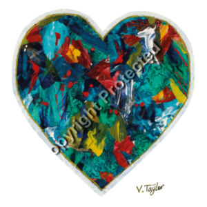 Colours of the Heart by Viv Taylor  - Tea Towel Design